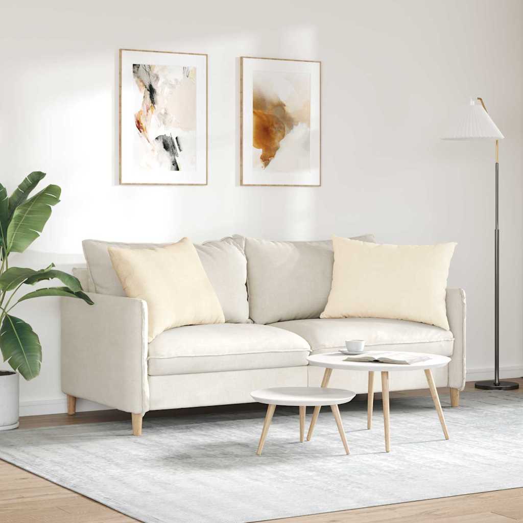 Sofa Kussens 2 stuks Crème 70 x 50 cm Cordstof is nu te koop bij PeponiXL, paradijselijk wonen!