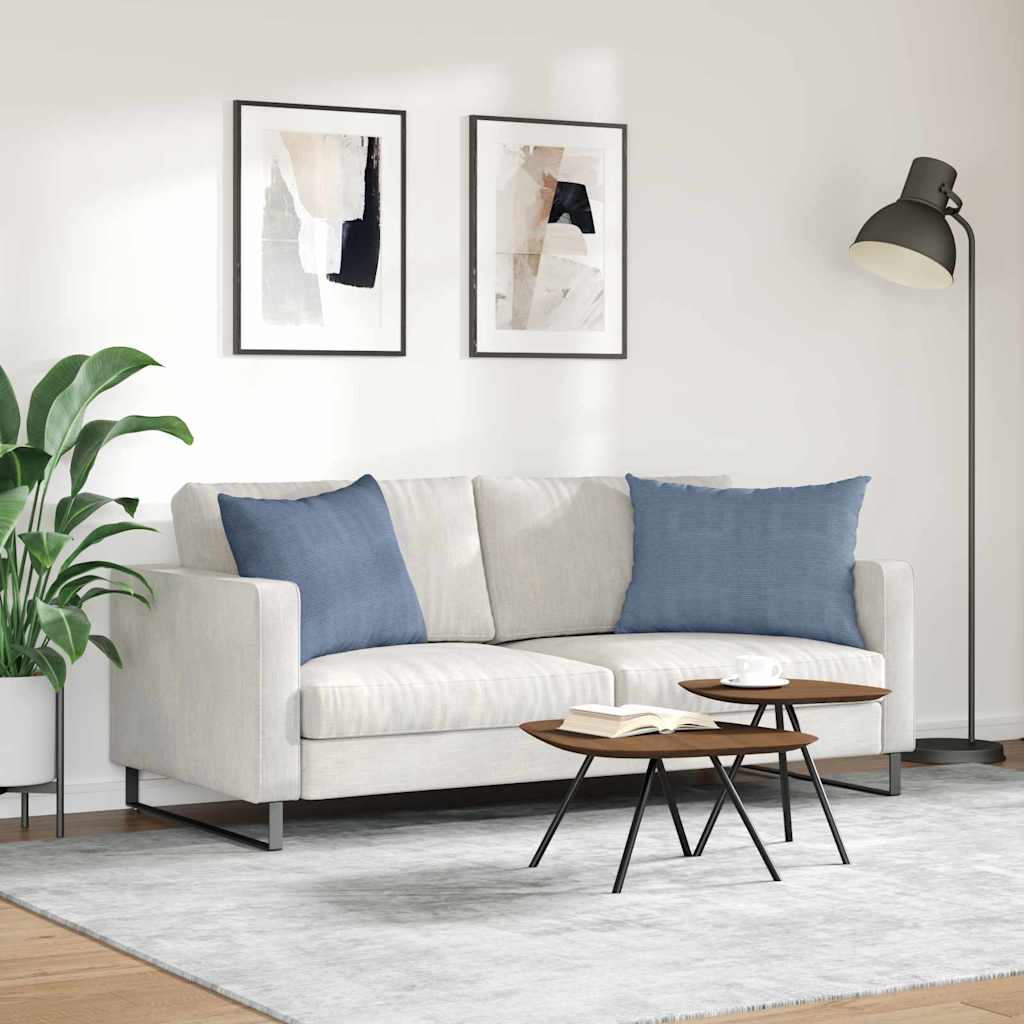 Sofa Kussens 2 stuks Blauw 70 x 50 cm Cordstof is nu te koop bij PeponiXL, paradijselijk wonen!