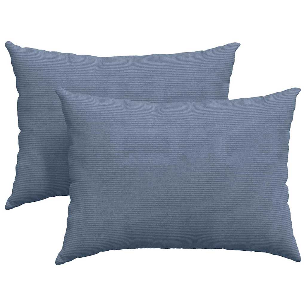 Sofa Kussens 2 stuks Blauw 70 x 50 cm Cordstof is nu te koop bij PeponiXL, paradijselijk wonen!