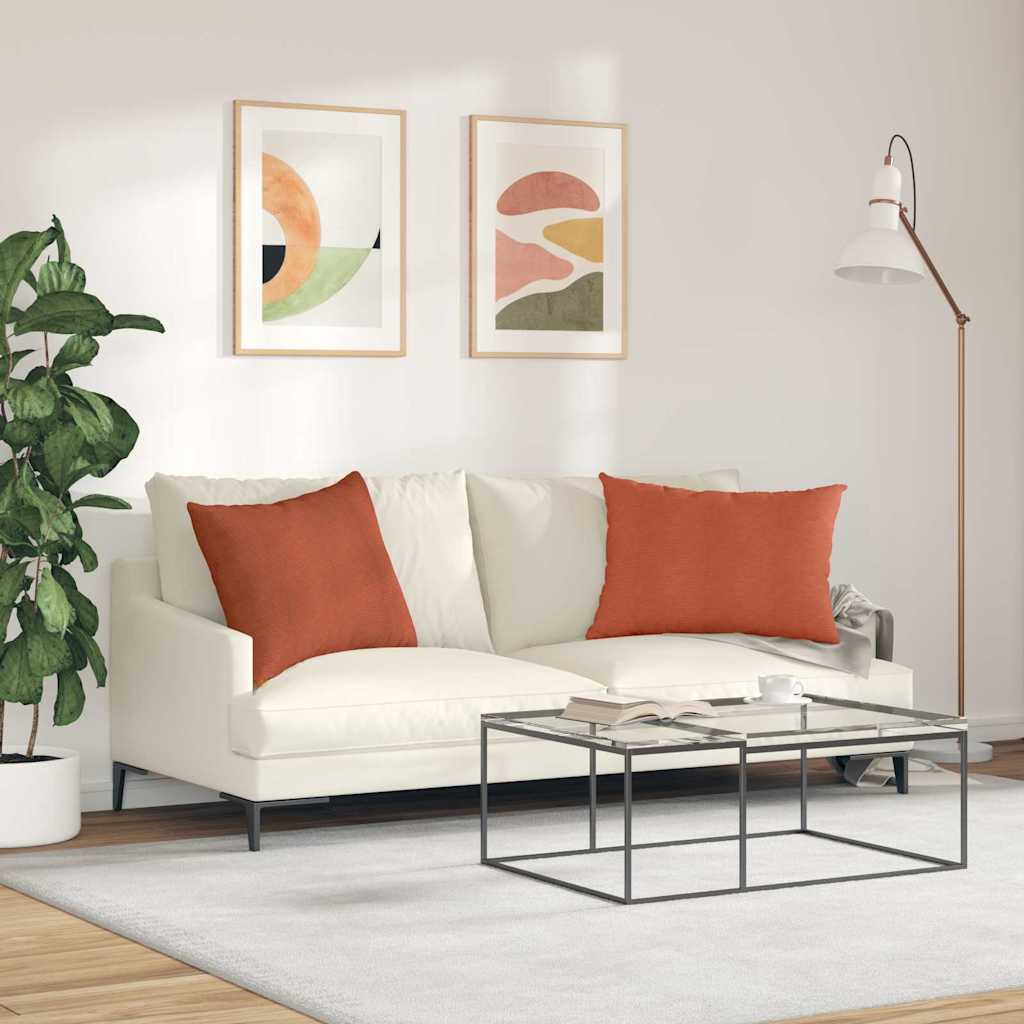 Sofa Kussens 2 stuks Rood-oranje 70 x 50 cm Cordstof is nu te koop bij PeponiXL, paradijselijk wonen!