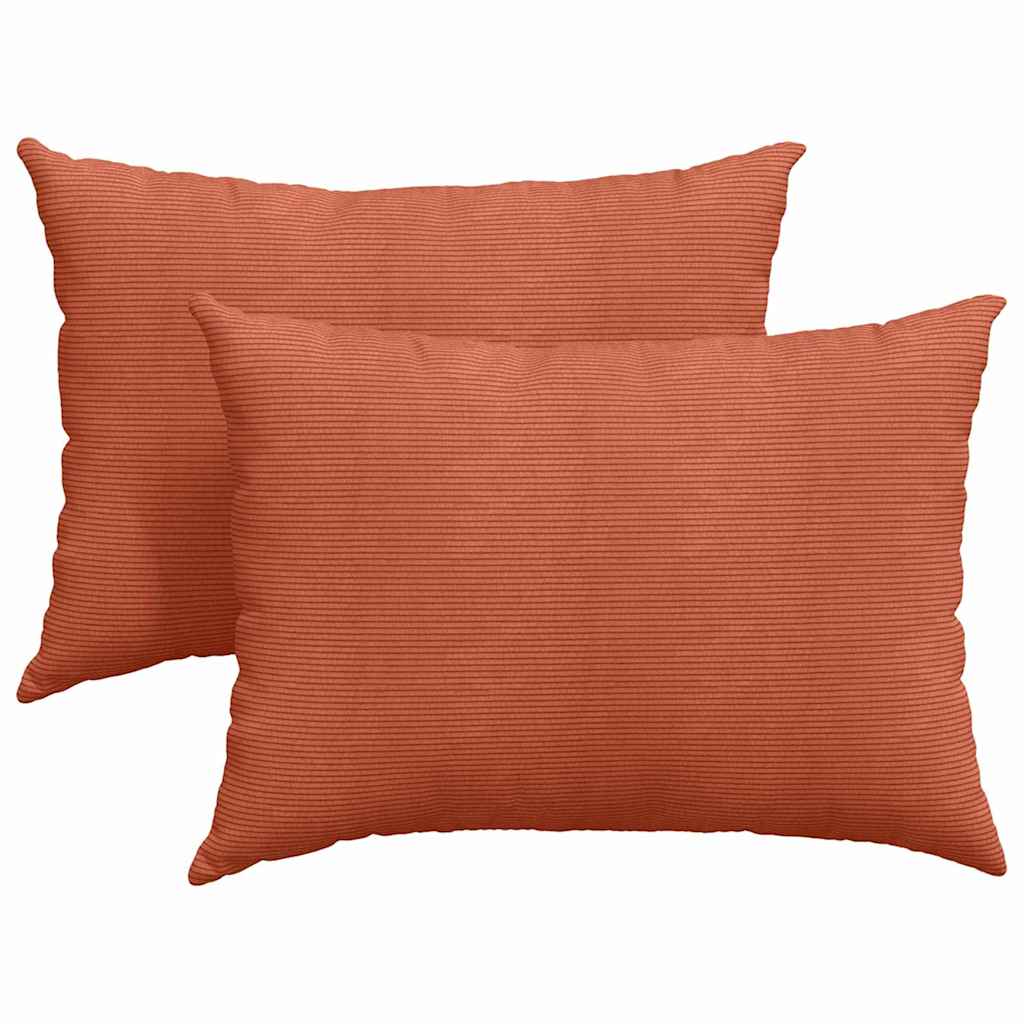 Sofa Kussens 2 stuks Rood-oranje 70 x 50 cm Cordstof is nu te koop bij PeponiXL, paradijselijk wonen!