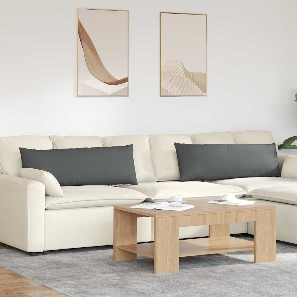 Sofa Kussens 2 stuks Donkergrijs 120 x 40 cm Stof is nu te koop bij PeponiXL, paradijselijk wonen!