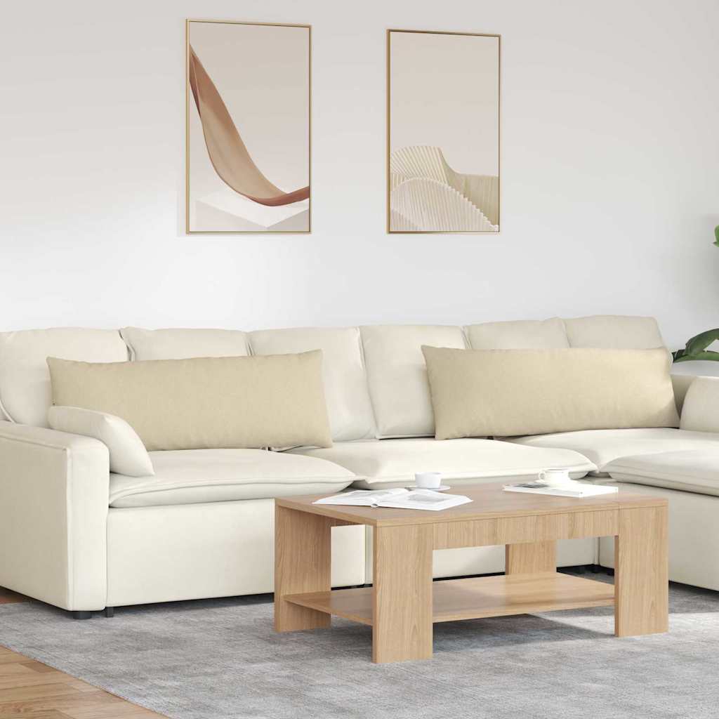 Sofa Kussens 2 stuks Crème 120 x 40 cm Stof is nu te koop bij PeponiXL, paradijselijk wonen!