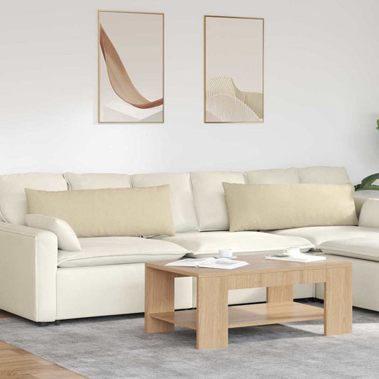 Sofa Kussens 2 stuks Crème 120 x 40 cm Stof is nu te koop bij PeponiXL, paradijselijk wonen!