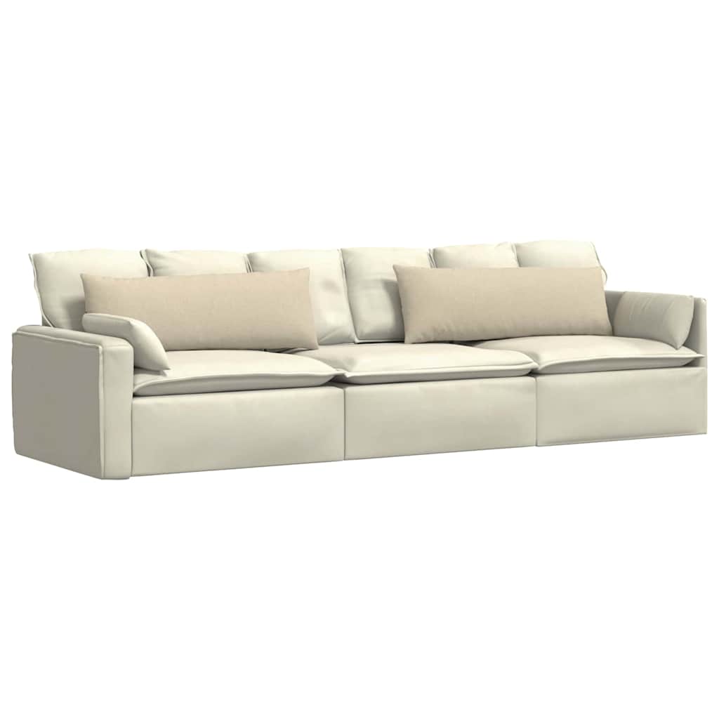 Sofa Kussens 2 stuks Crème 120 x 40 cm Stof is nu te koop bij PeponiXL, paradijselijk wonen!