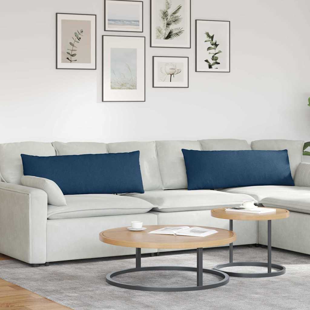 Sofa Kussens 2 stuks Blauw 120 x 40 cm Stof is nu te koop bij PeponiXL, paradijselijk wonen!