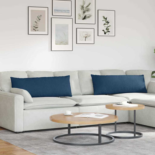 Sofa Kussens 2 stuks Blauw 120 x 40 cm Stof is nu te koop bij PeponiXL, paradijselijk wonen!