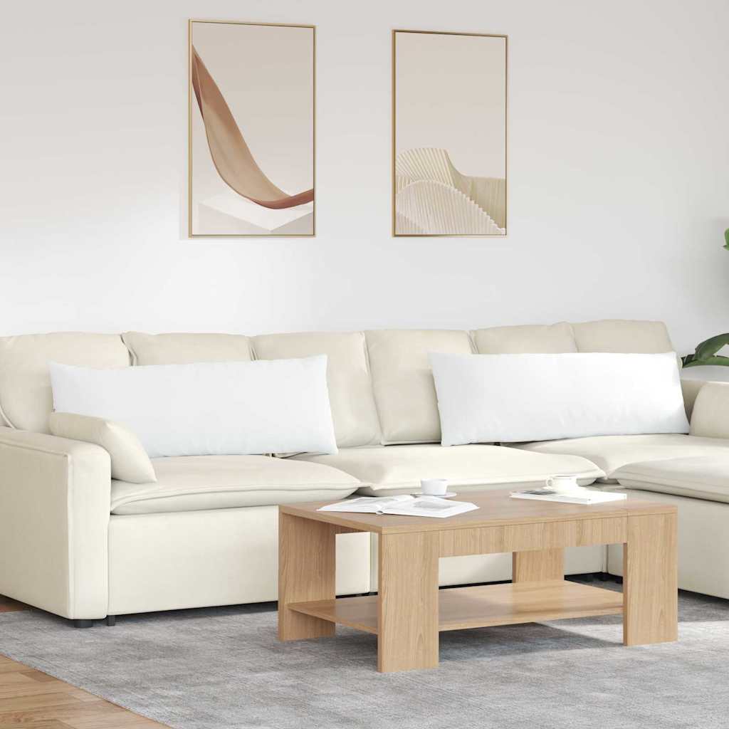 Sofa Kussens 2 stuks Wit 120 x 40 cm Stof is nu te koop bij PeponiXL, paradijselijk wonen!