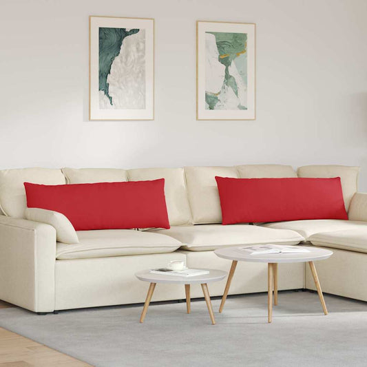 Sofa Kussens 2 stuks Rood 120 x 40 cm Stof is nu te koop bij PeponiXL, paradijselijk wonen!