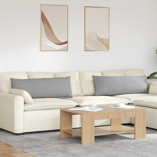 Sofa Kussens 2 stuks Grijs 120 x 40 cm Stof is nu te koop bij PeponiXL, paradijselijk wonen!