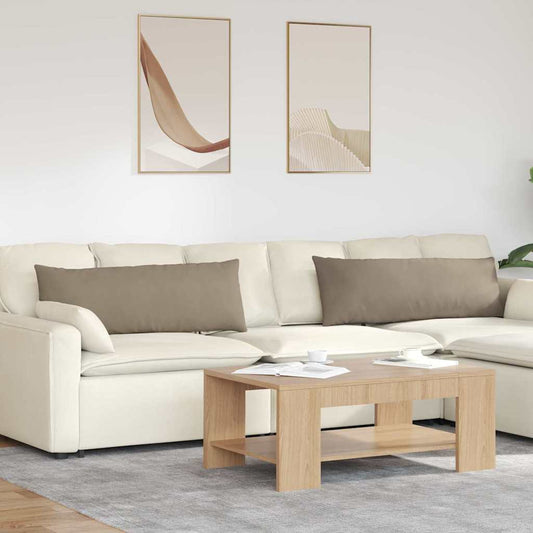 Sofa Kussens 2 stuks Taupe 120 x 40 cm Stof is nu te koop bij PeponiXL, paradijselijk wonen!