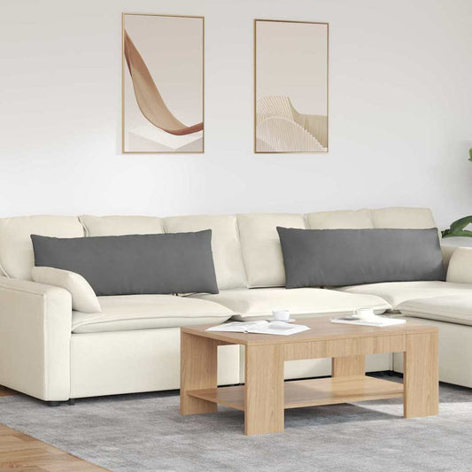 Sofa Kussens 2 stuks Donkergrijs 120 x 40 cm Stof is nu te koop bij PeponiXL, paradijselijk wonen!
