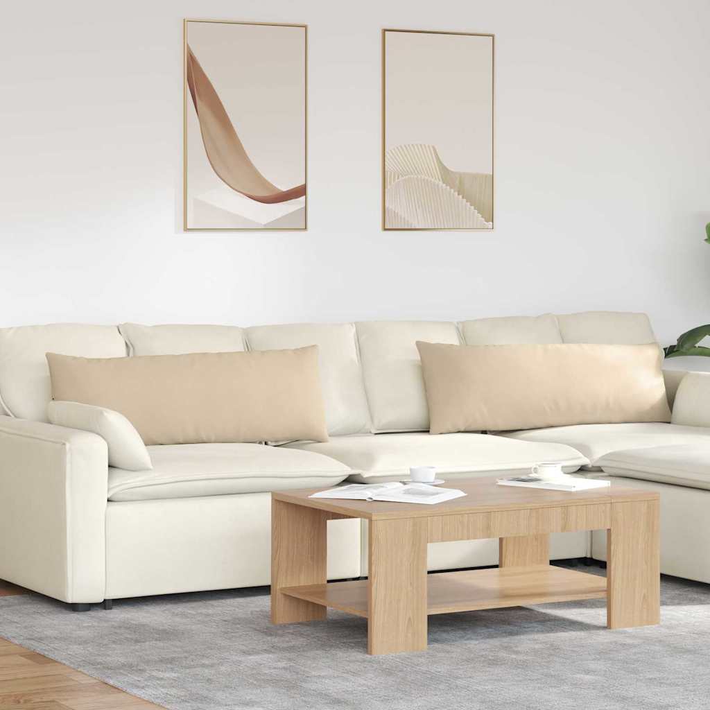 Sofa Kussens 2 stuks Crème 120 x 40 cm Stof is nu te koop bij PeponiXL, paradijselijk wonen!