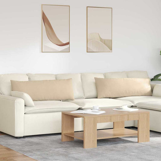 Sofa Kussens 2 stuks Crème 120 x 40 cm Stof is nu te koop bij PeponiXL, paradijselijk wonen!