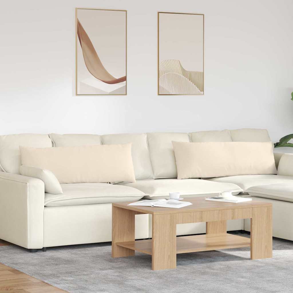 Sofa Kussens 2 stuks Beige 120 x 40 cm Stof is nu te koop bij PeponiXL, paradijselijk wonen!