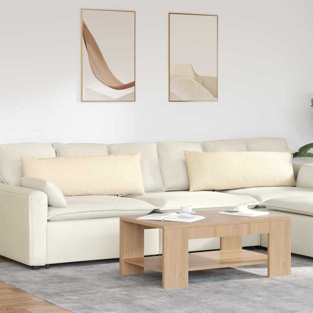 Sofa Kussens 2 stuks Crème 120 x 40 cm Cordstof is nu te koop bij PeponiXL, paradijselijk wonen!