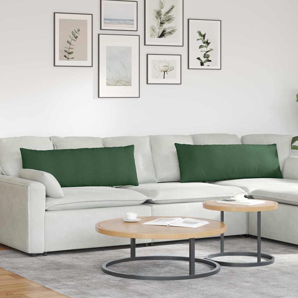 Sofa Kussens 2 stuks Donkergroen 120 x 40 cm Cordstof is nu te koop bij PeponiXL, paradijselijk wonen!