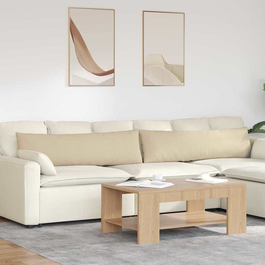 Sofa Kussens 2 stuks Crème 145 x 40 cm Stof is nu te koop bij PeponiXL, paradijselijk wonen!