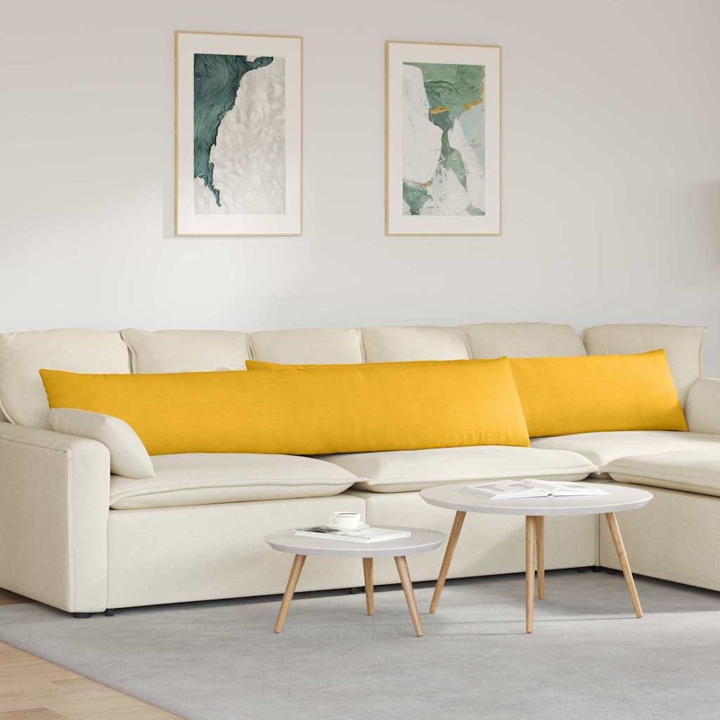 Sofa Kussens 2 stuks Lichtgeel 200 x 40 cm Cordstof is nu te koop bij PeponiXL, paradijselijk wonen!