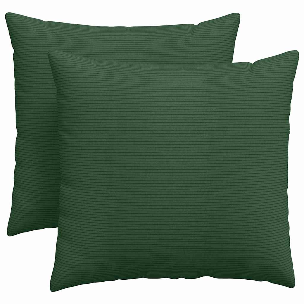 Sofa Kussens 2 stuks Donkergroen 45 x 45 cm Cordstof is nu te koop bij PeponiXL, paradijselijk wonen!