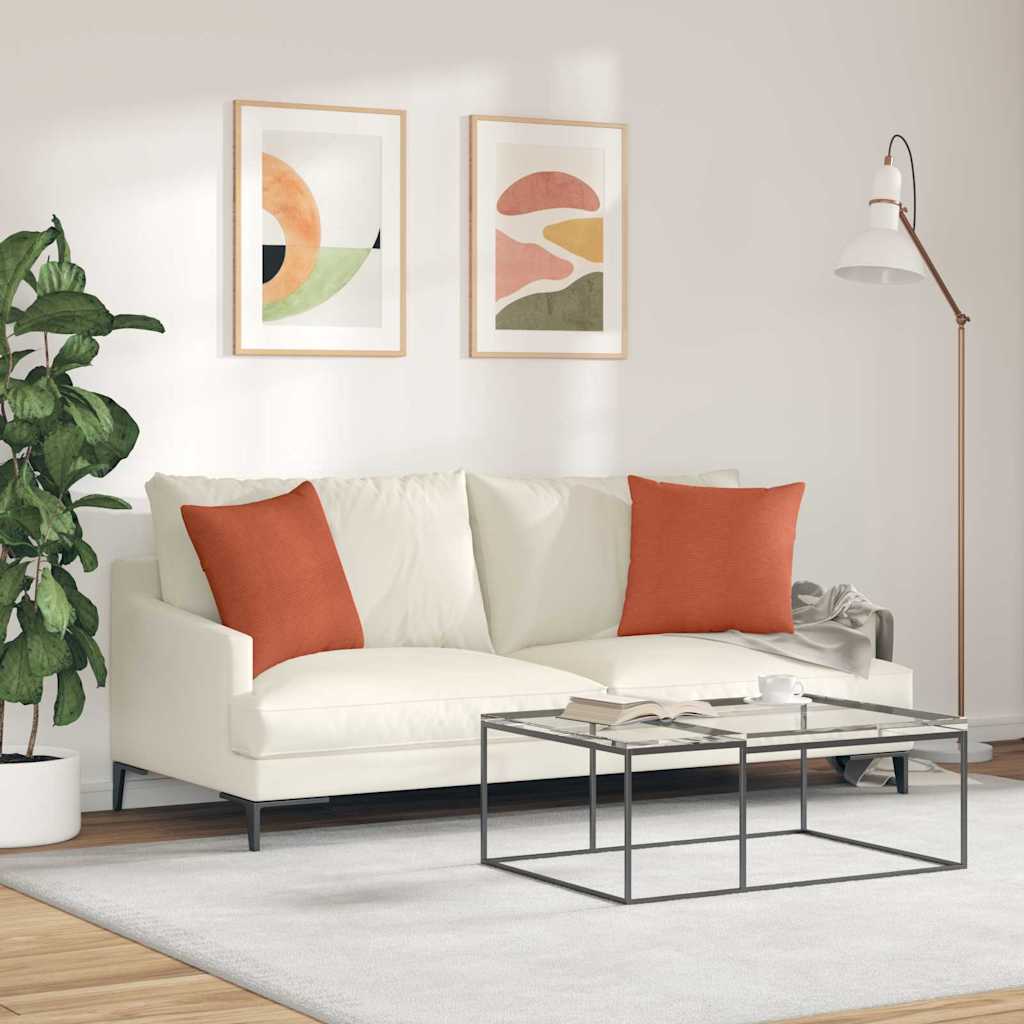 Sofa Kussens 2 stuks Rood-oranje 45 x 45 cm Cordstof is nu te koop bij PeponiXL, paradijselijk wonen!