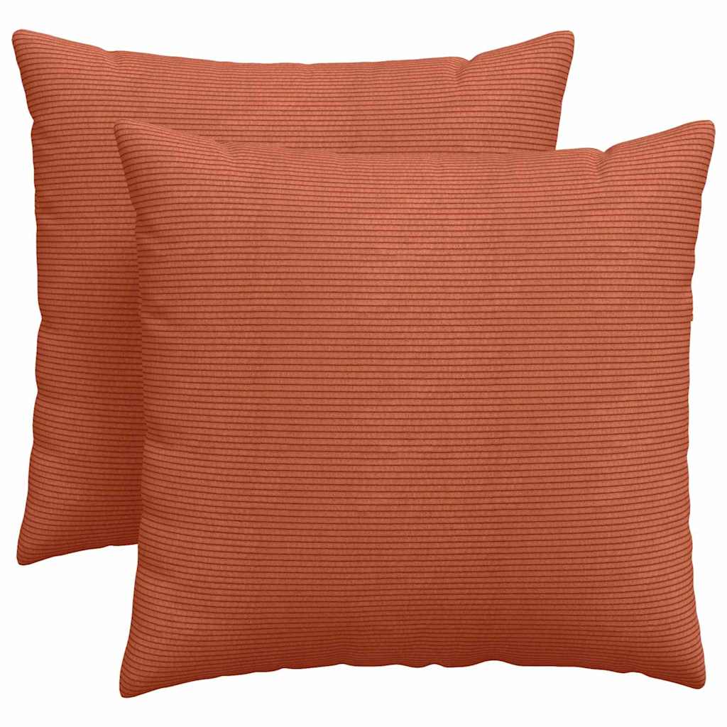 Sofa Kussens 2 stuks Rood-oranje 45 x 45 cm Cordstof is nu te koop bij PeponiXL, paradijselijk wonen!