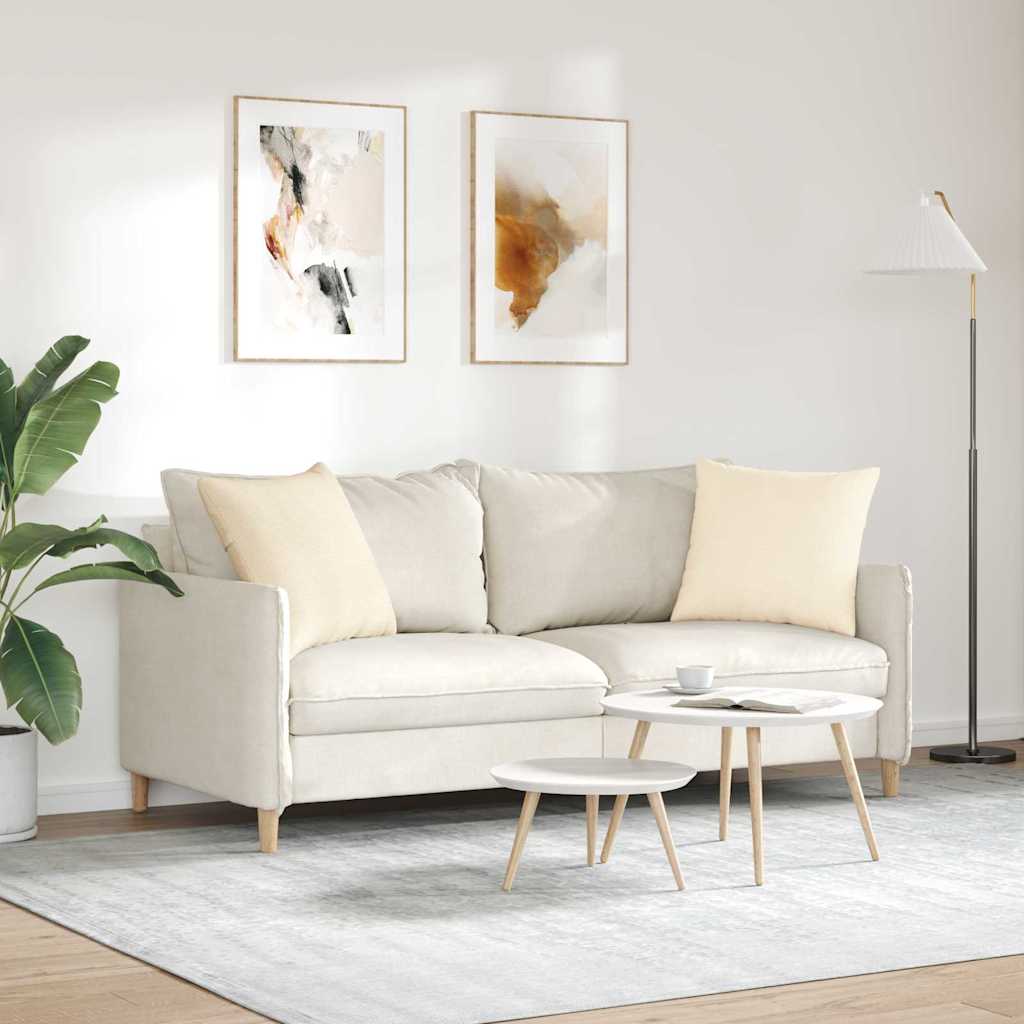 Sofa Kussens 2 stuks Crème 50 x 50 cm Cordstof is nu te koop bij PeponiXL, paradijselijk wonen!