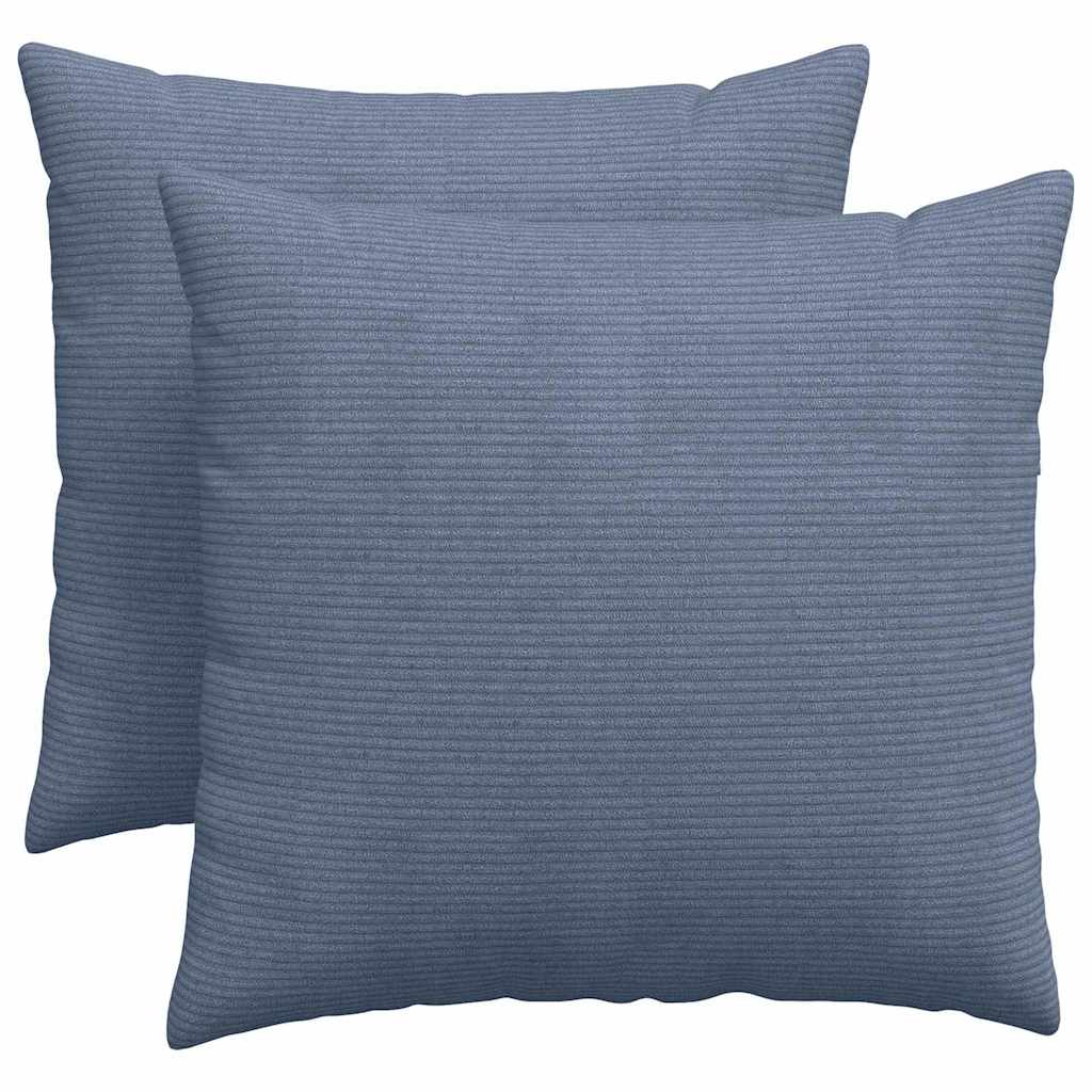 Sofa Kussens 2 stuks Blauw 50 x 50 cm Cordstof is nu te koop bij PeponiXL, paradijselijk wonen!