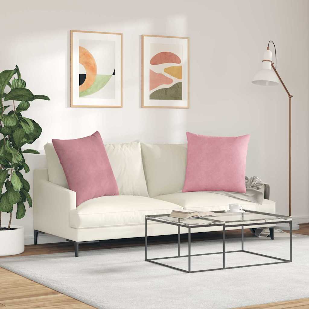 Sofa Kussens 2 stuks Roze 60 x 60 cm Cordstof is nu te koop bij PeponiXL, paradijselijk wonen!