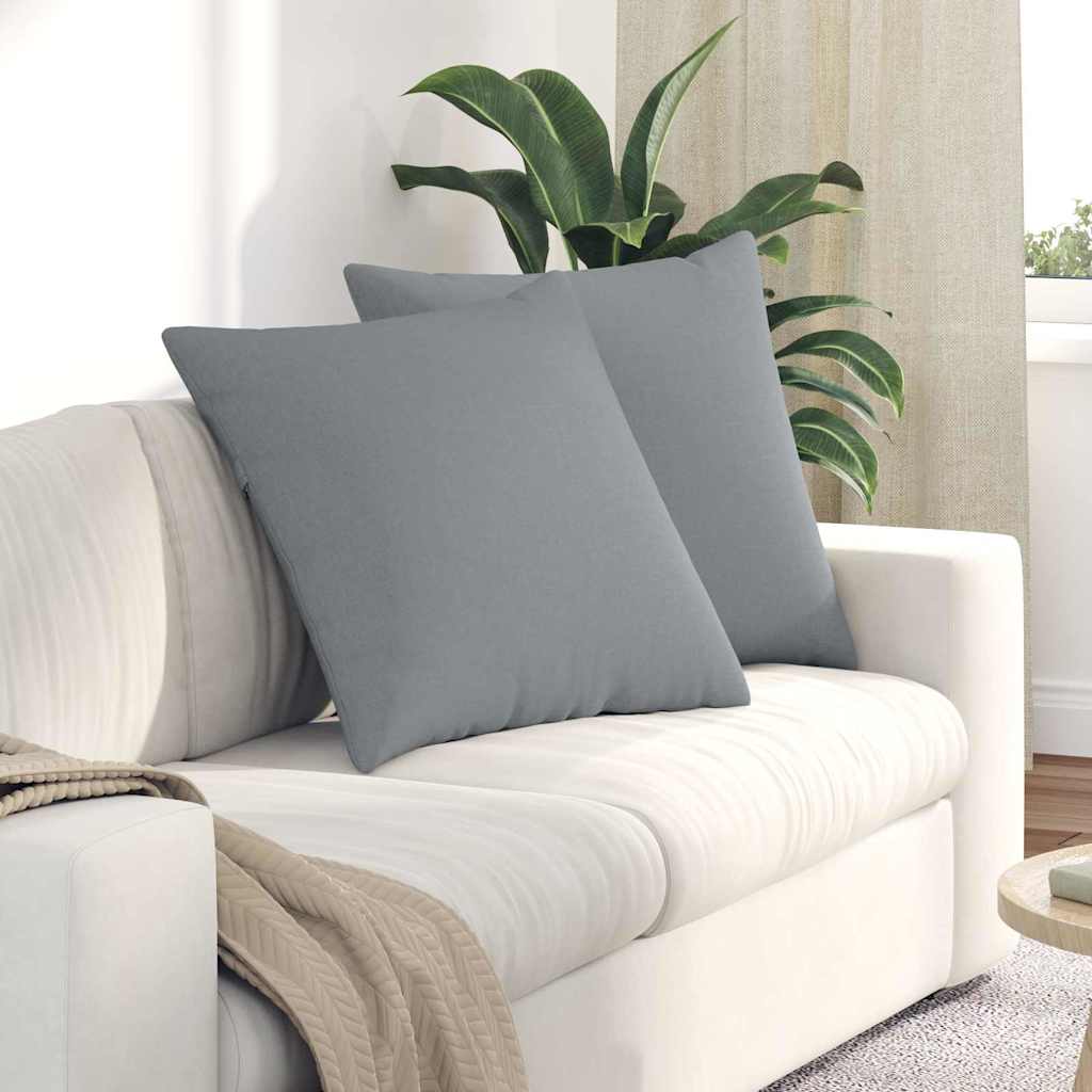 Sofa Kussens 2 pcs Lichtgrijs 80 x 80 cm Stof is nu te koop bij PeponiXL, paradijselijk wonen!