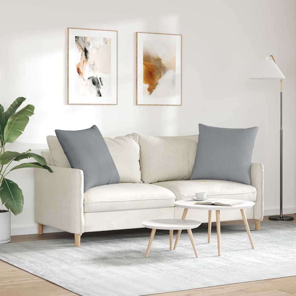 Sofa Kussens 2 pcs Lichtgrijs 80 x 80 cm Stof is nu te koop bij PeponiXL, paradijselijk wonen!