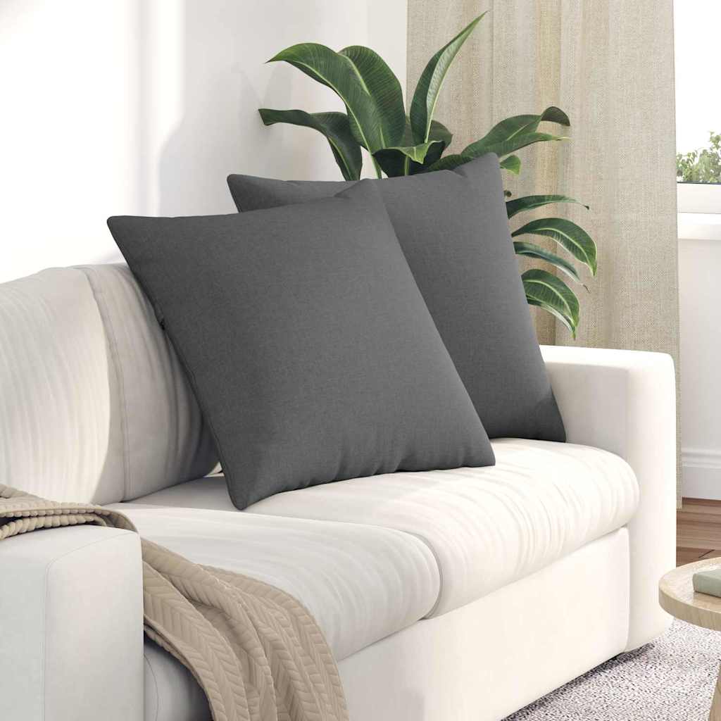 Sofa Kussens 2 pcs Donkergrijs 80 x 80 cm Stof is nu te koop bij PeponiXL, paradijselijk wonen!