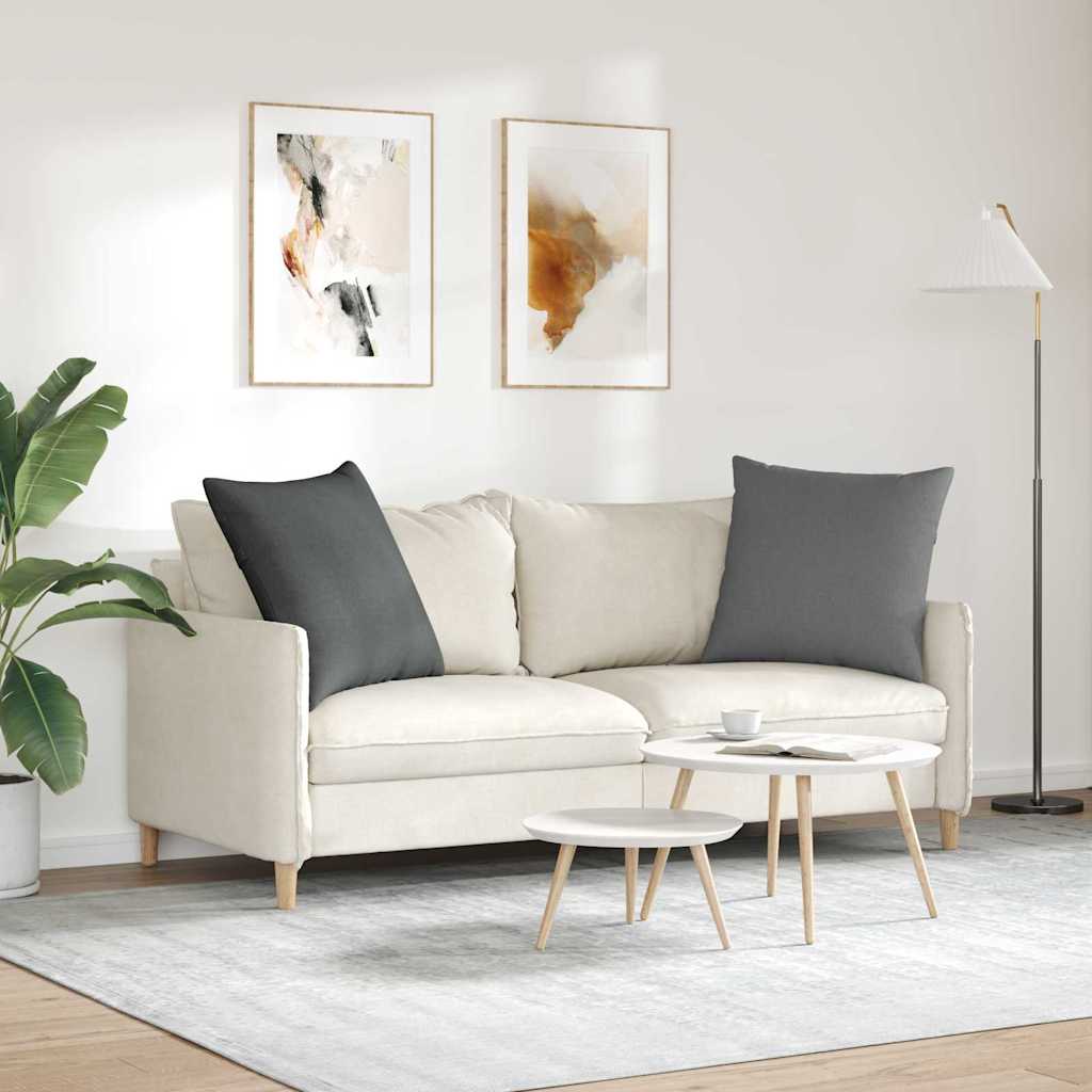 Sofa Kussens 2 pcs Donkergrijs 80 x 80 cm Stof is nu te koop bij PeponiXL, paradijselijk wonen!