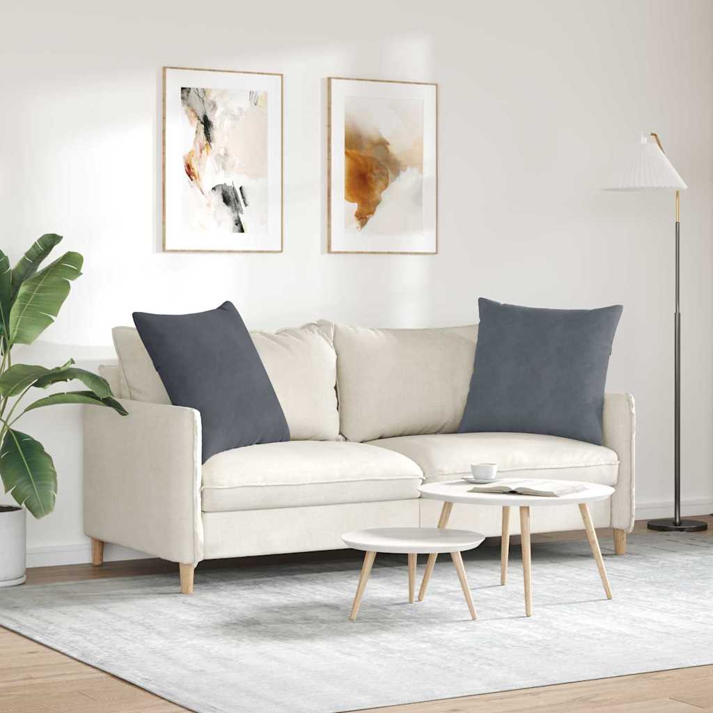 Sofa Kussens 2 stuks Donkergrijs 80 x 80 cm Cordstof is nu te koop bij PeponiXL, paradijselijk wonen!