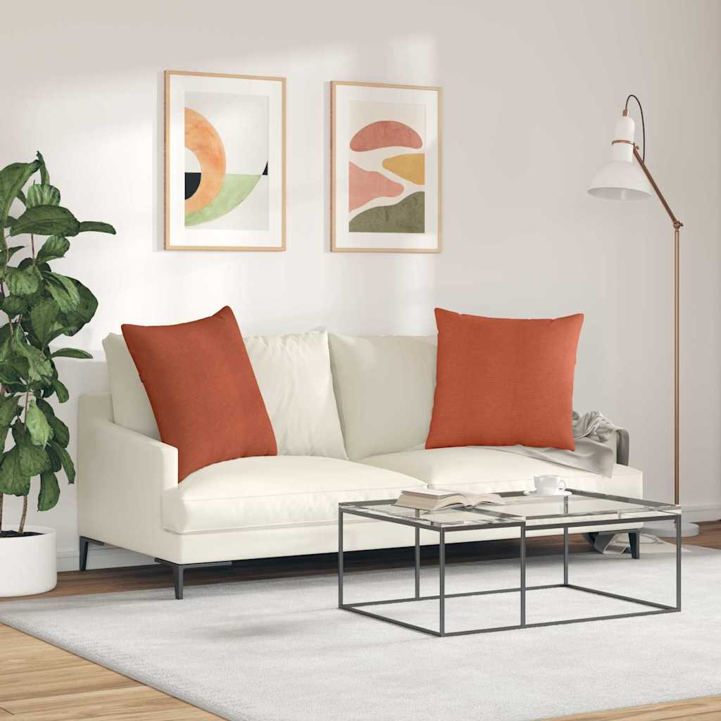 Sofa Kussens 2 stuks Rood-oranje 80 x 80 cm Cordstof is nu te koop bij PeponiXL, paradijselijk wonen!