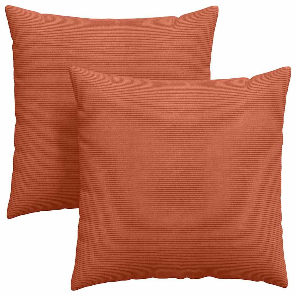 Sofa Kussens 2 stuks Rood-oranje 80 x 80 cm Cordstof is nu te koop bij PeponiXL, paradijselijk wonen!