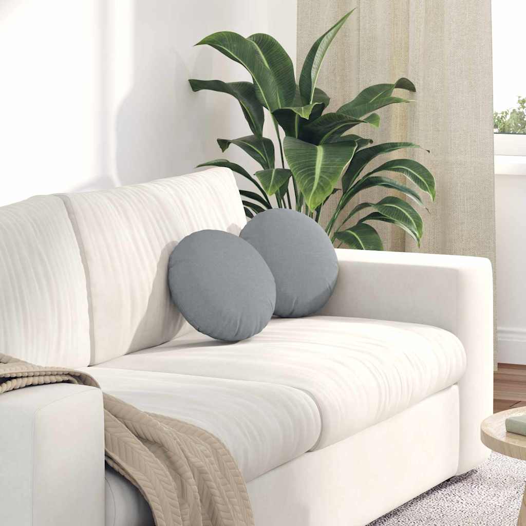 Zitkussens 2 pcs Lichtgrijs Ø30 x 13 cm Stof is nu te koop bij PeponiXL, paradijselijk wonen!