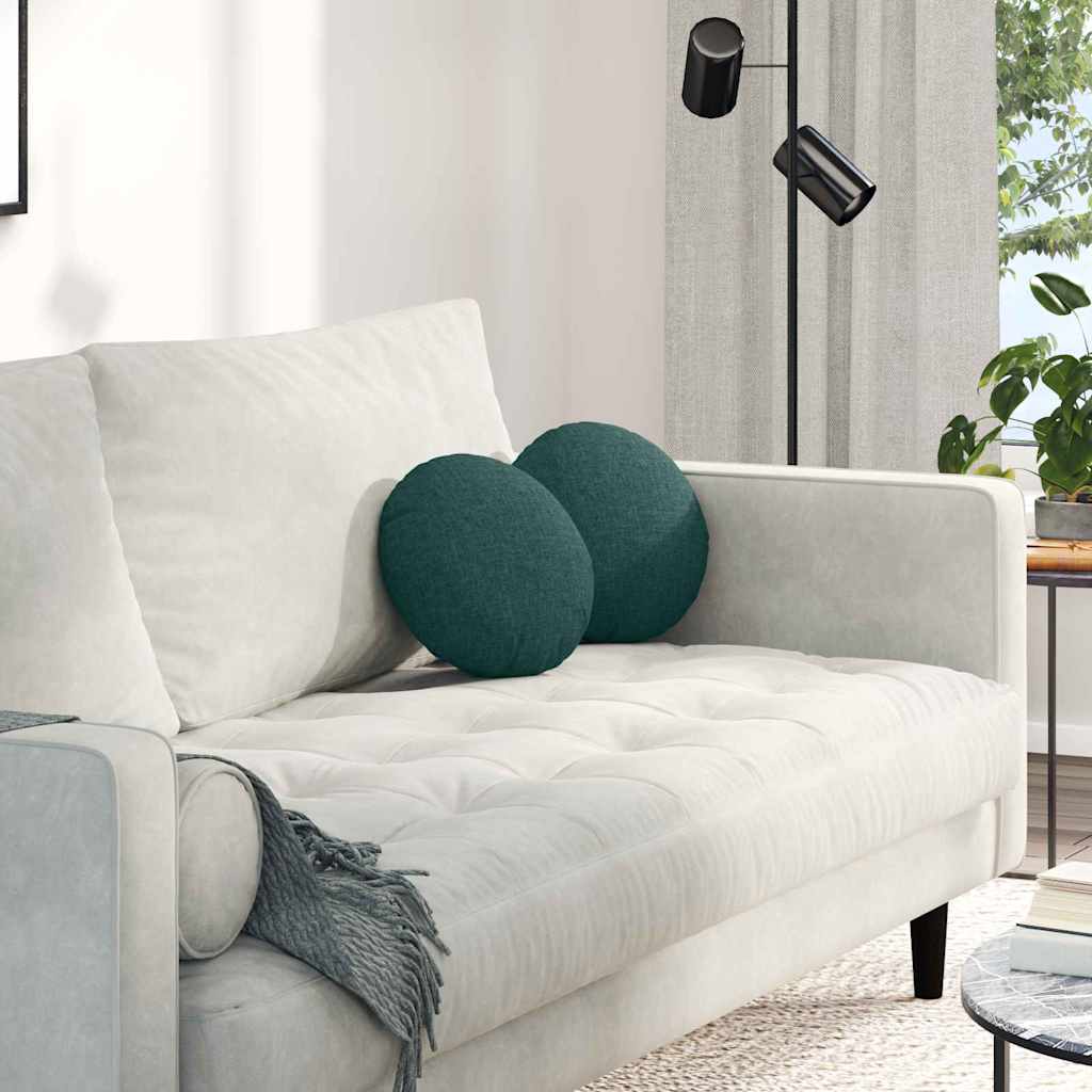 Zitkussens 2 pcs Donkergroen Ø30 x 13 cm Stof is nu te koop bij PeponiXL, paradijselijk wonen!