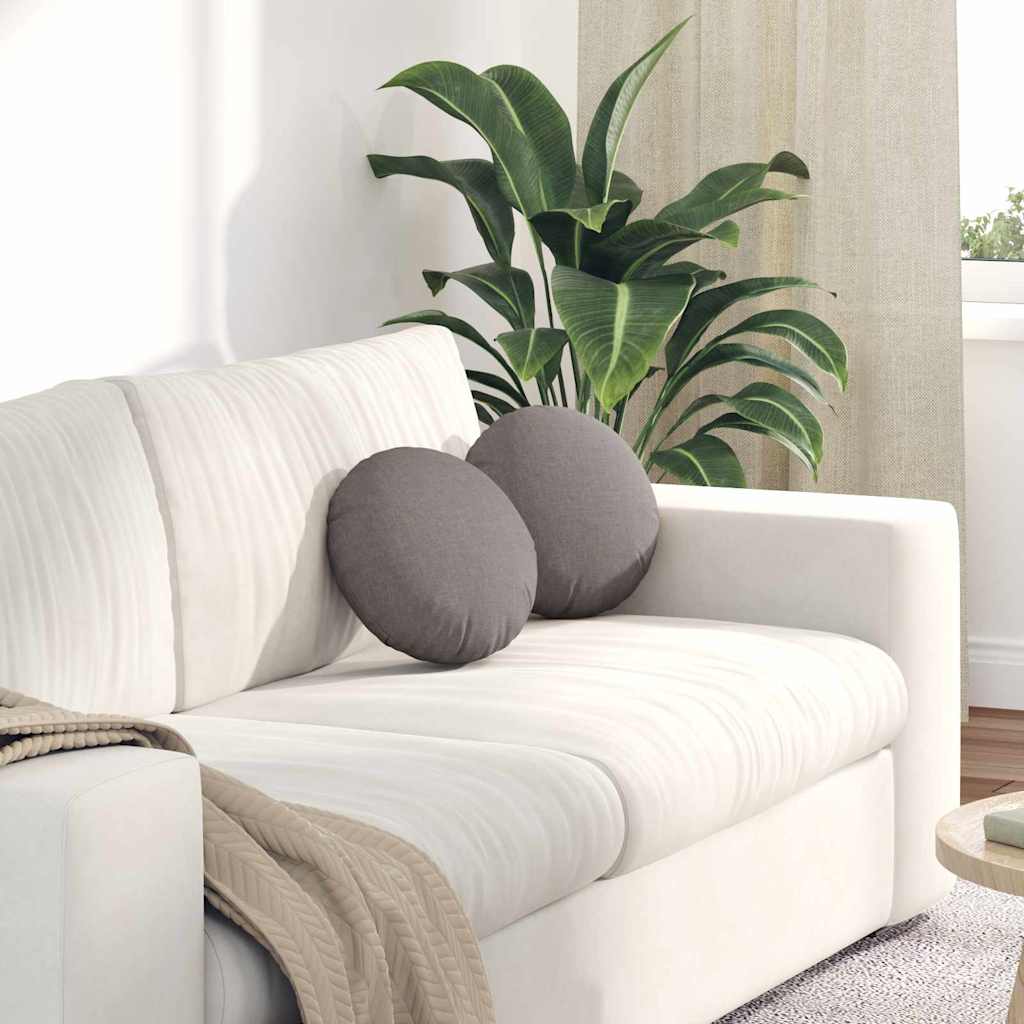 Zitkussens 2 pcs Taupe Ø30 x 13 cm Stof is nu te koop bij PeponiXL, paradijselijk wonen!