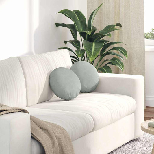 Zitkussens 2 stuks Lichtgrijs Ø 40 x 13 cm Fluweel is nu te koop bij PeponiXL, paradijselijk wonen!