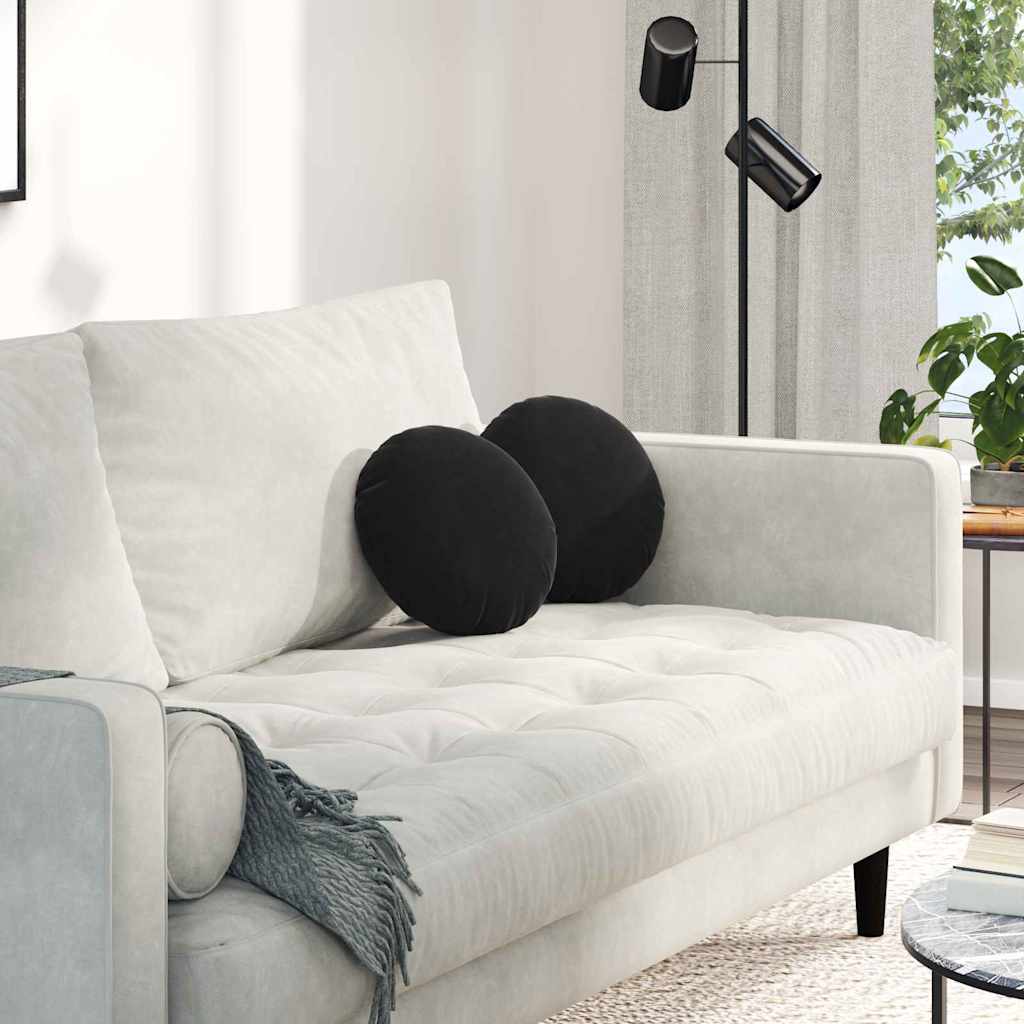 Zitkussens 2 stuks Zwart Ø 40 x 13 cm Fluweel is nu te koop bij PeponiXL, paradijselijk wonen!