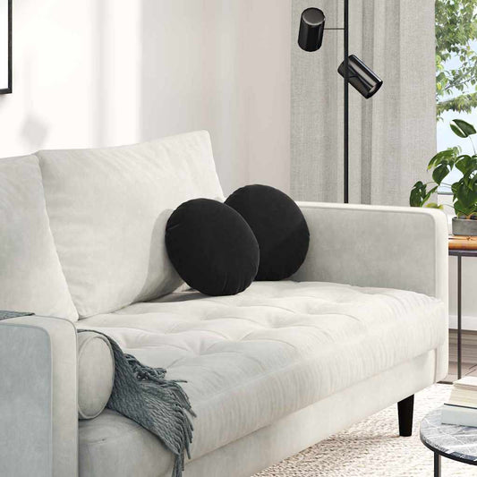 Zitkussens 2 stuks Zwart Ø 40 x 13 cm Fluweel is nu te koop bij PeponiXL, paradijselijk wonen!