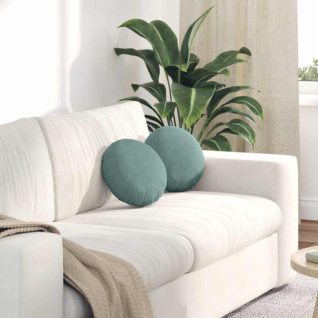 Zitkussens 2 stuks Zeegroen Ø 40 x 13 cm Fluweel is nu te koop bij PeponiXL, paradijselijk wonen!