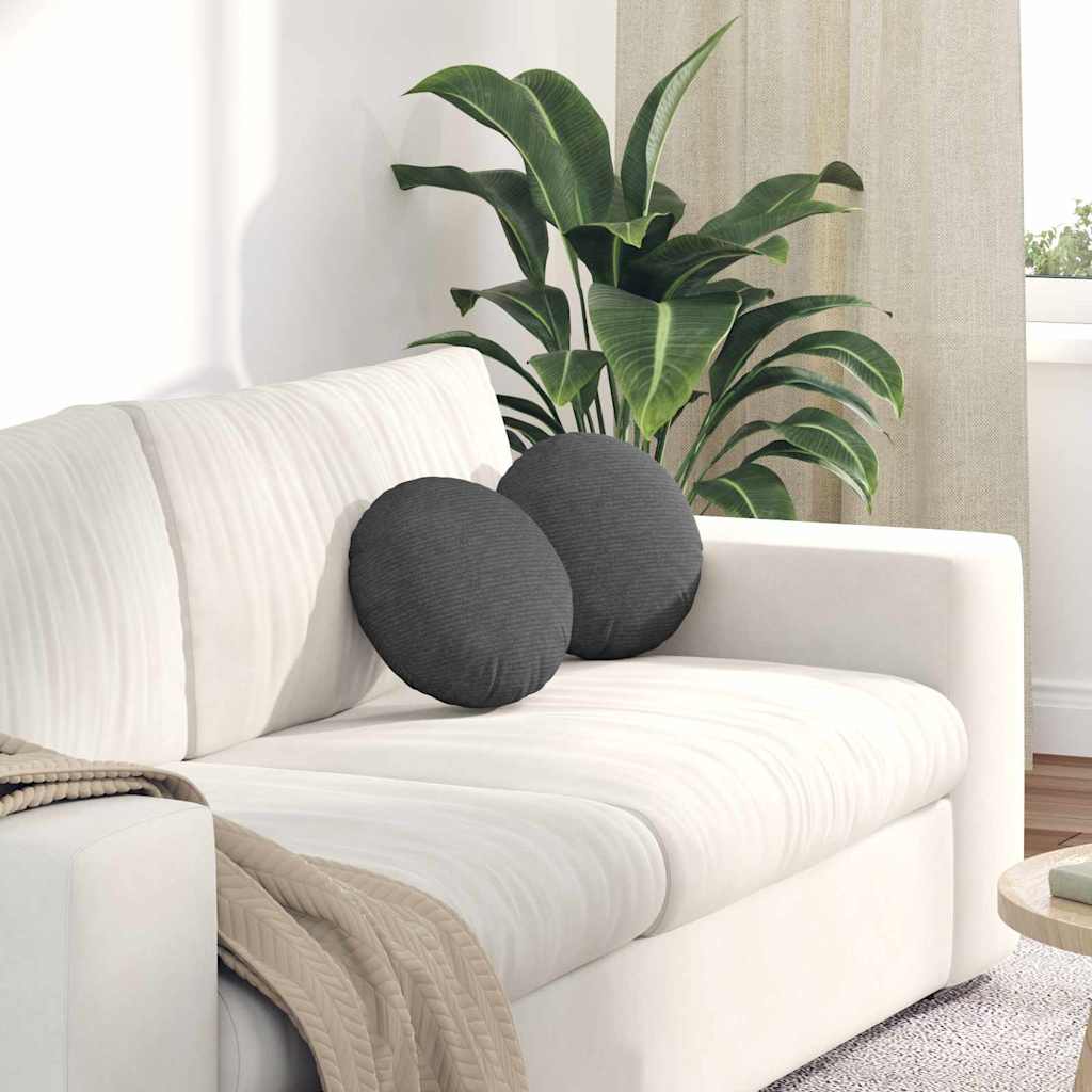 Zitkussens 2 pcs Donkergrijs Ø 30 cm Katoen Stof is nu te koop bij PeponiXL, paradijselijk wonen!