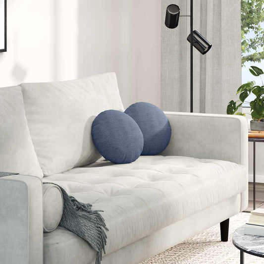 Zitkussens 2 pcs Blauw Ø 30 cm Katoen Stof is nu te koop bij PeponiXL, paradijselijk wonen!