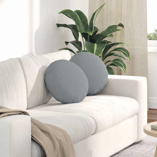 Zitkussens 2 pcs Lichtgrijs Ø40 x 13 cm Stof is nu te koop bij PeponiXL, paradijselijk wonen!