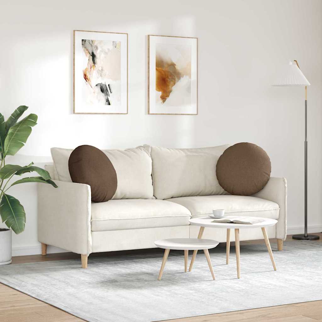 Zitkussens 2 pcs Bruin Ø50 x 19 cm Stof is nu te koop bij PeponiXL, paradijselijk wonen!