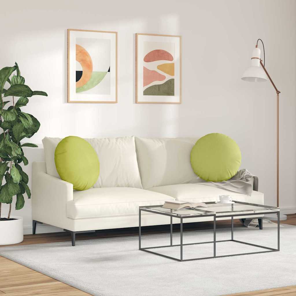 Zitkussens 2 pcs Lichtgroen Ø50 x 19 cm Stof is nu te koop bij PeponiXL, paradijselijk wonen!
