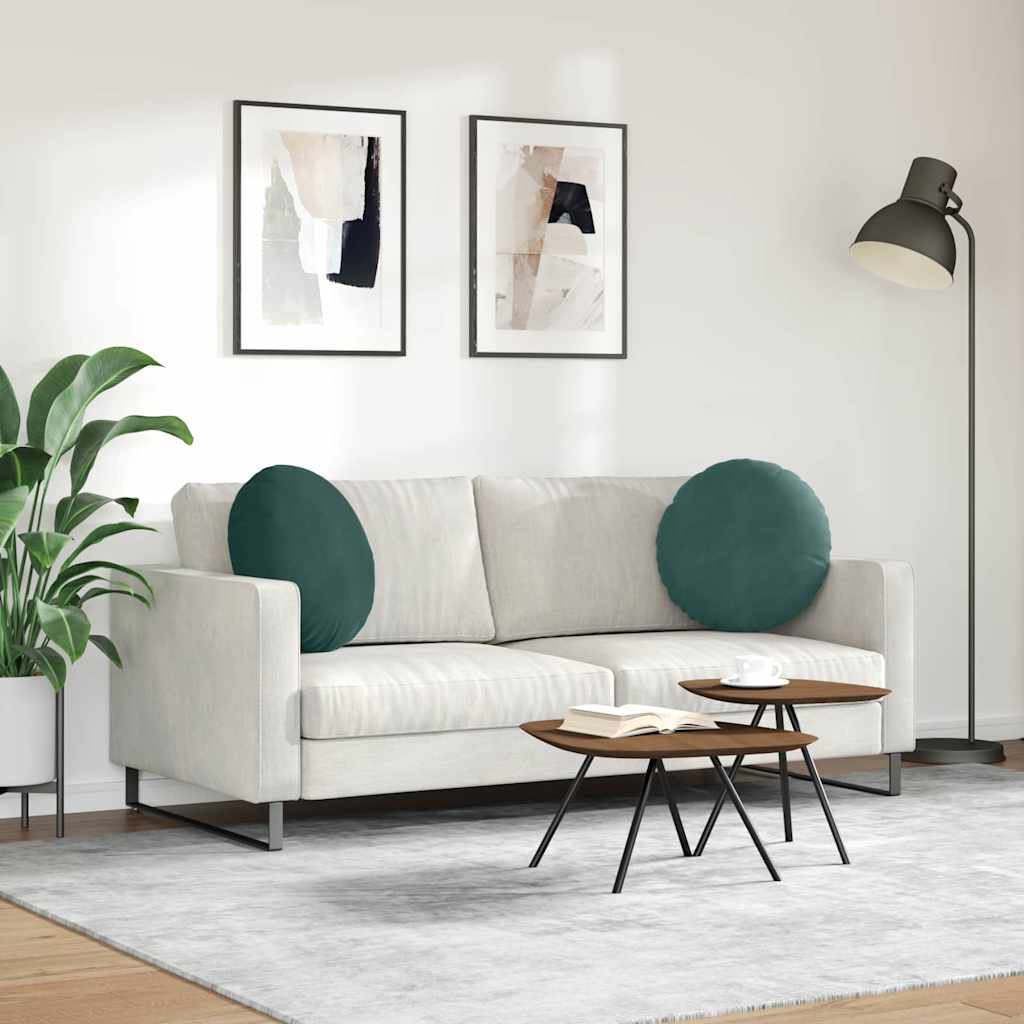 Zitkussens 2 stuks Donkergroen Ø 40 x 13 cm Fluweel is nu te koop bij PeponiXL, paradijselijk wonen!