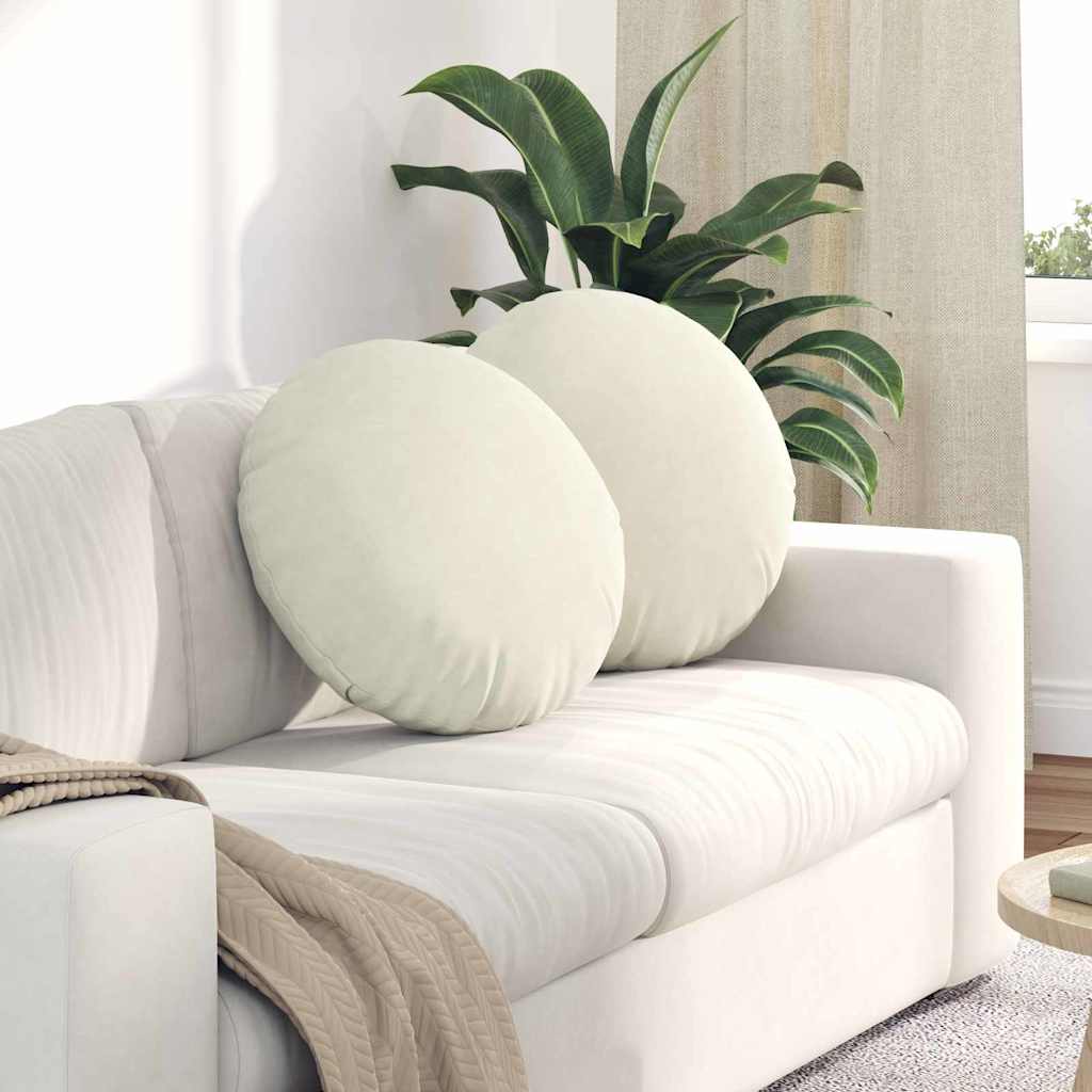 Zitkussens 2 stuks Crème Ø 40 x 13 cm Fluweel is nu te koop bij PeponiXL, paradijselijk wonen!